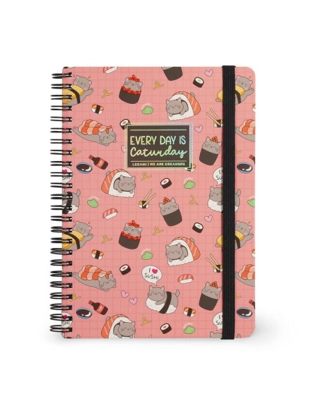 QUADERNO A RIGHE CON SPIRALE - FOGLIO A5 - SUSHICAT