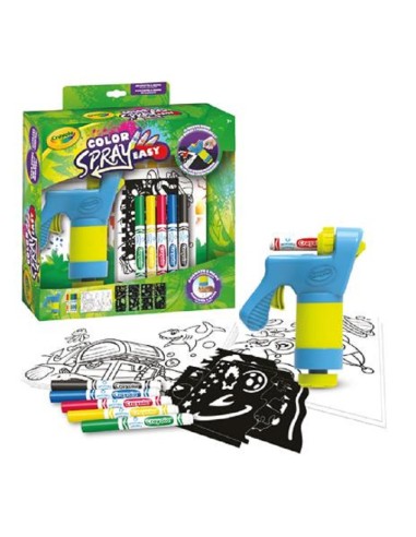 CRAYOLA COLOR SPRY EASY SET PENNARELLI + PISTOLA + STENCIL + DISEGNI