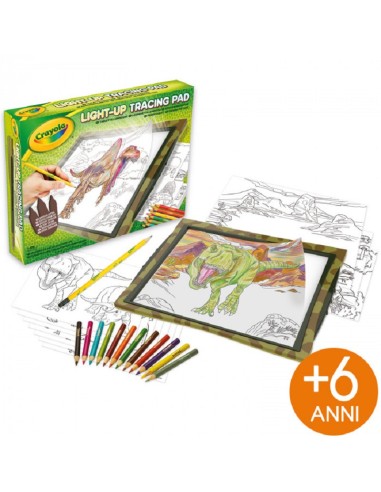 CRAYOLA LAVAGNETTA LUMINOSA + 7 FOGLI DA RICALCARE + 12 COLORI