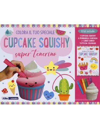 CUPCAKE SQUISHY DA COLORARE 1 CUPCAKE + 6 PENNARELLI + LIBRO