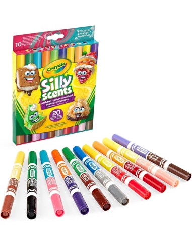 SET 10 PENNARELLI LAVABILI PUNTA DOPPIA ''I PROFUMELLI'' CRAYOLA
