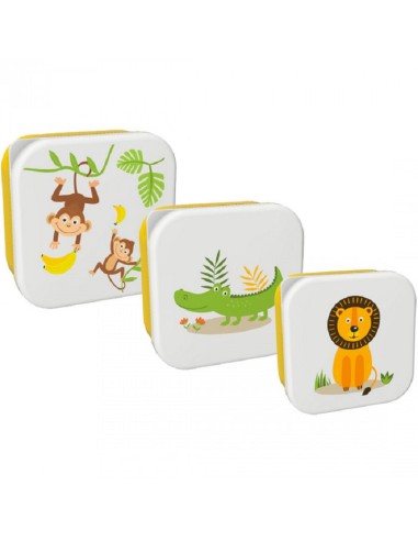LUNCH BOX SET DA 3 - ANIMALI SAVANA