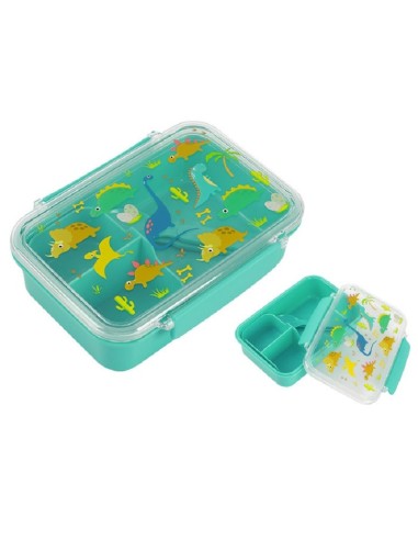 LUNCH BOX CON DIVISORIO E POSATE - DINOSAURI
