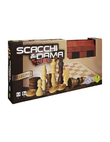 SCACCHI E DAMA DELUXE IN LEGNO