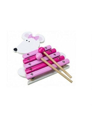 PINK MOUSE XYLOPHONE FATTO A MANO IN LEGNO 