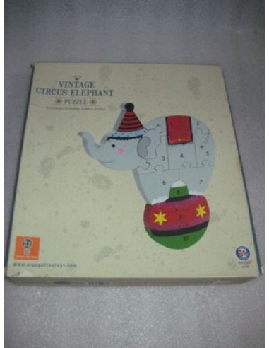VINTAGE CIRCUS ELEPHANT PUZZLE FATTO A MANO IN LEGNO