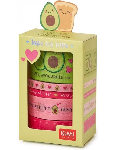 SET 5 NASTRI ADESIVI DI CARTA TAPE BY TAPE - AVOCADO