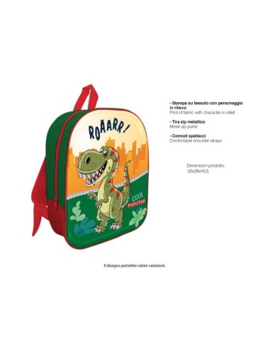 ZAINO 3D ASILO - DINOSAURO