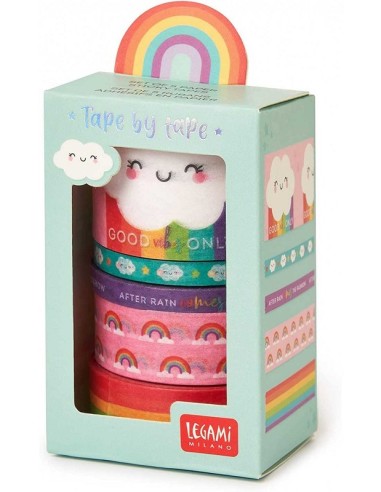 SET 5 NASTRI ADESIVI DI CARTA TAPE BY TAPE - RAINBOW