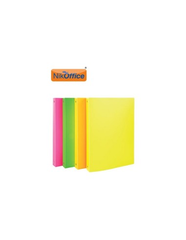 RACCOGLITORE CON 4 ANELLI NIKOFFICE - GIALLO FLUO 