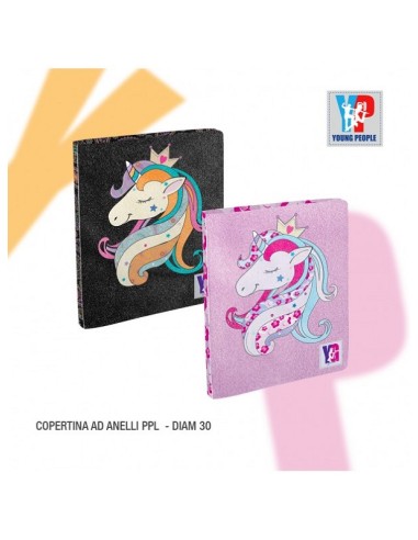RACCOGLITORE 4 ANELLI GLITTERATO CON UNICORNO 