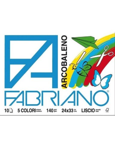 ALBUM COLLAGE FABRIANO - 10 FOGLI 5 COLORI 24x33 LISCIO