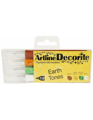 PENNARELLO ARTLINE DECORITE BRUSH CONF. DA 4 - EARTH TONES
