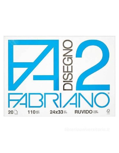 ALBUM DA DISEGNO FABRIANO F2 20 FOGLI 24x33cm RUVIDO