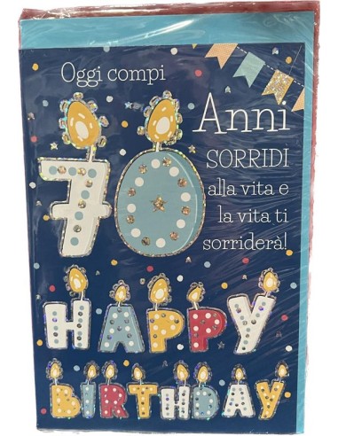BIGLIETTO D'AUGURI 70 ANNI