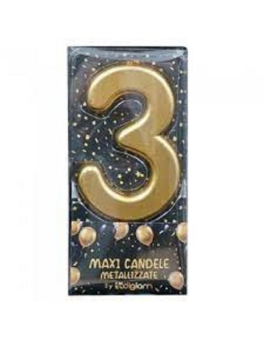 MAXI CANDELE METALLIZZATE ORO 3