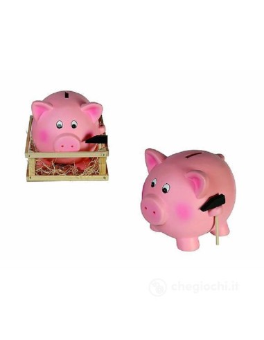 SALVADANAIO MAIALINO PORCELLANA CON MARTELLETTO