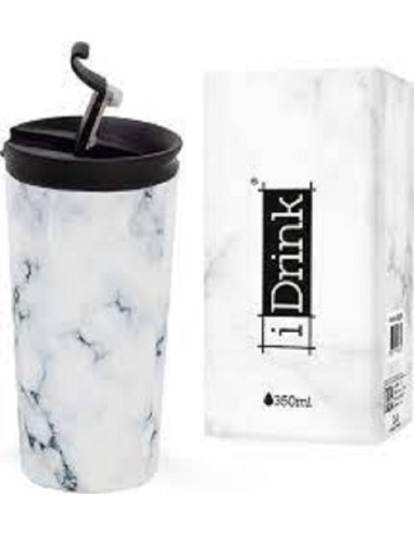 TRAVEL MUG IDRINK 350ml MARMORIZZATA BIANCA