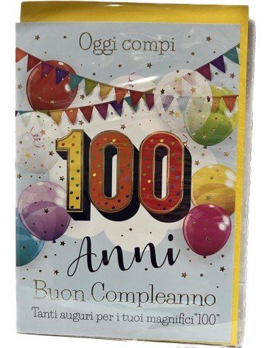 BIGLIETTO D'AUGURI 100 ANNI