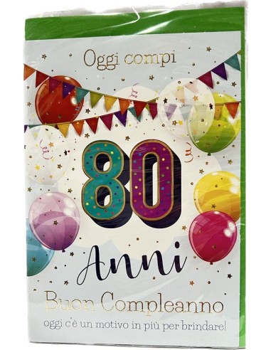 BIGLIETTO D'AUGURI 80 ANNI