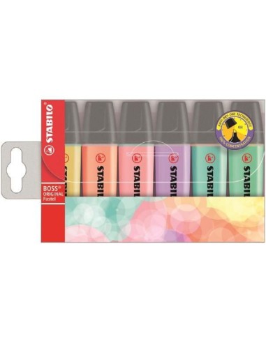EVIDENZIATORI STABILO BOSS ORIGINAL PASTEL - CONF. DA 6 