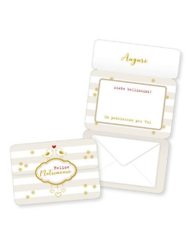 BIGLIETTO D'AUGURI CON BUSTA PORTASOLDI MATRIMONIO