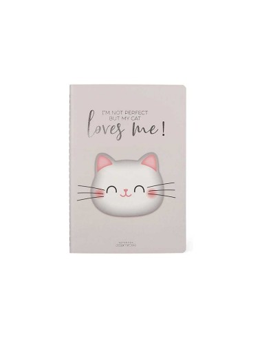 QUADERNO MEDIUM A RIGHE 80 PG. LEGAMI - MY CAT LOVES ME 