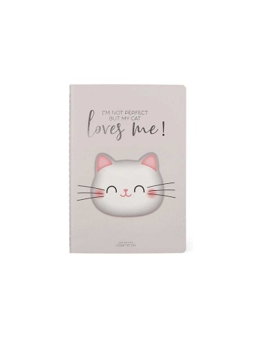 QUADERNO MEDIUM A RIGHE 80 PG. LEGAMI - MY CAT LOVES ME