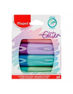 EVIDENZIATORI PASTEL GLITTERATI 4 COLORI