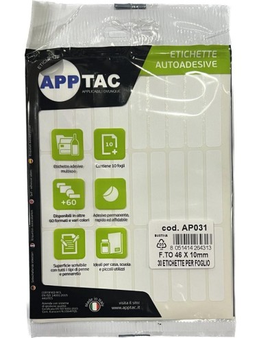 ETICHETTE AUTOADESIVE 46X10mm 300 PEZZI