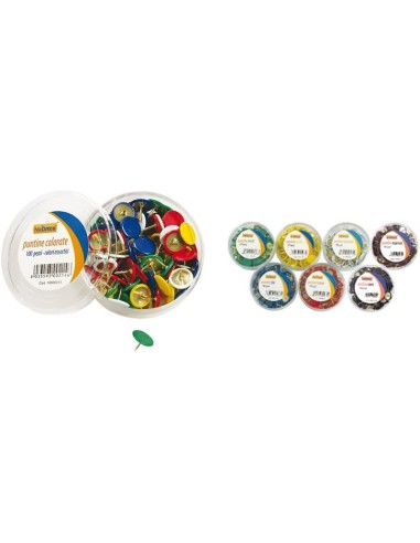 PUNTINE NIKOFFICE 100 PZ. CON SCATOLINA IN PLASTICA - GIALLO