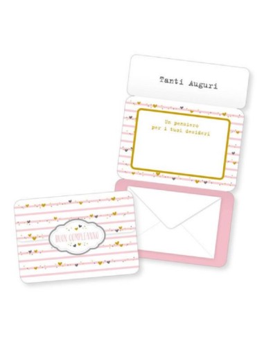BIGLIETTO D'AUGURI COMPLEANNO CON BUSTA PORTASOLDI