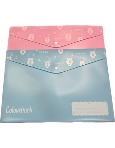 BUSTA CON BOTTONE IN PVC COLOURBOOK A4