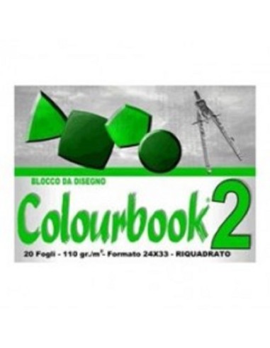 BLOCCO DA DISEGNO COLOURBOOK 2 - 20 FOGLI 24x33 RIQUADRATO