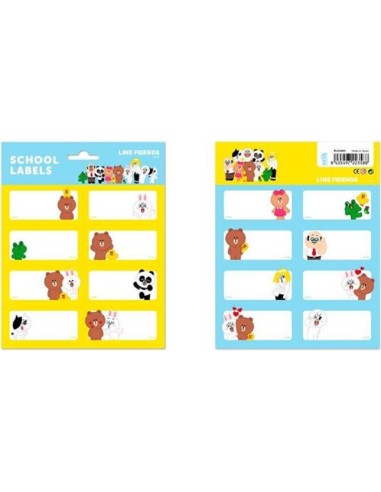 ETICHETTE ADESIVE SCHOOL LABELS LINE FRIENDS