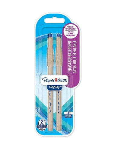 PAPER MATE REPLAY CANCELLINA BLU 2 