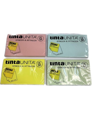 TINTAUNITA STACCA E ATTACCA MEMO 100 FOGLIETTI 125x75mm NEON COLOR