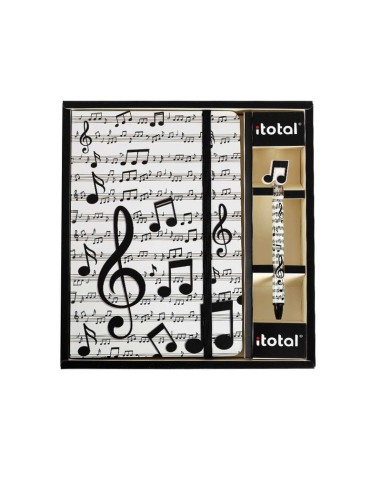 QUADERNONE A5 + PENNA CANCELLABILE INCHIOSTRO BLU TEMA MUSICA
