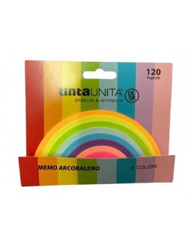 TINTAUNITA STACCA E ATTACCA MEMO ARCOBALENO 8 COLORI 120 FOGLIETTI