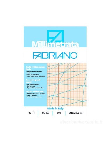 FABRIANO CARTA MILLIMETRATA A4 10 FOGLI