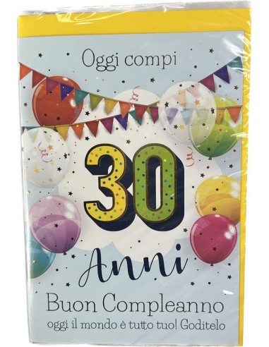 BIGLIETTO D'AUGURI 30 ANNI
