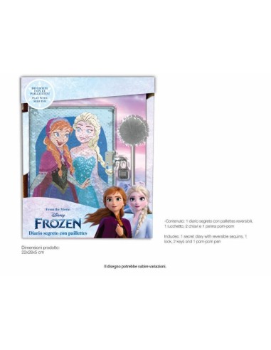 DIARIO SEGRETO PAILLETTATO CON LUCCHETTO - FROZEN 