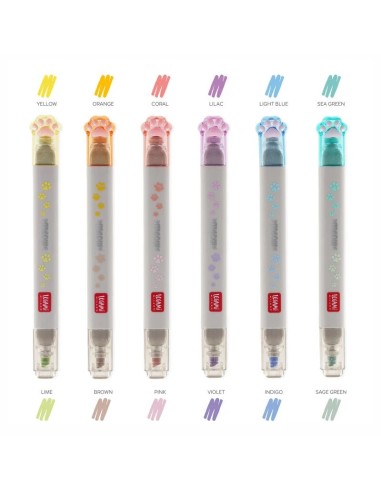 SET DI 6 EVIDENZIATORI PASTELLO A ZAMPETTA LEGAMI