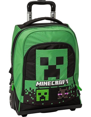 ZAINO ORGANIZZATO TROLLEY REMOVIBILE NEW GREEN MINECRAFT