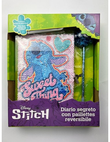 DIARIO SEGRETO STITCH DISNEY CON PAILLETTES REVERSIBILE