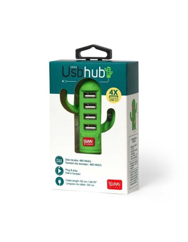 MINI HUB USB A 4 PORTE CACTUS