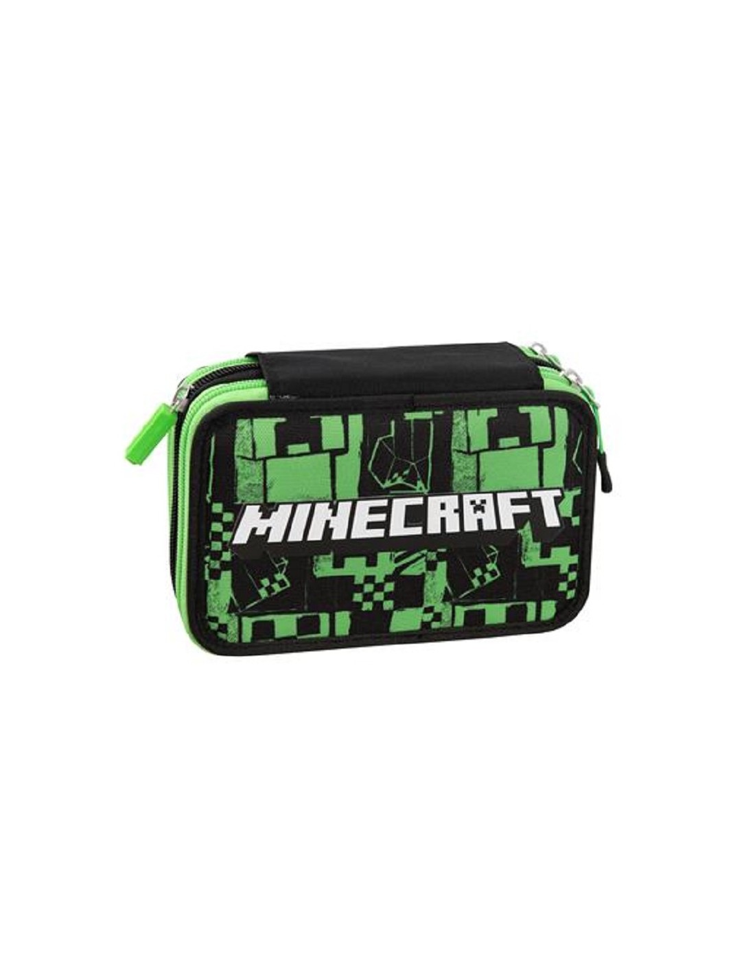 ASTUCCIO 3 ZIP ACCESSORIATO - GREEN MINECRAFT