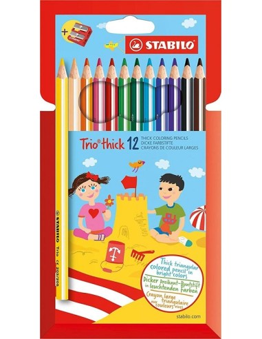 STABILO TRIO THICK ASTUCCIO DA 12 CON TEMPERINO 203/2-12