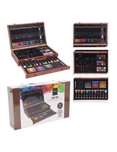 ARTIST SET PITTURA 112 PEZZI CON VALIGETTA IN LEGNO