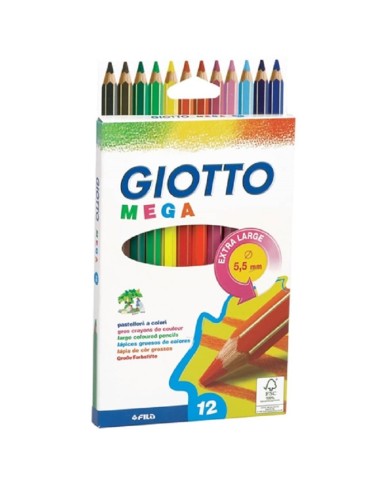 GIOTTO MEGA PASTELLI A COLORI A 12
